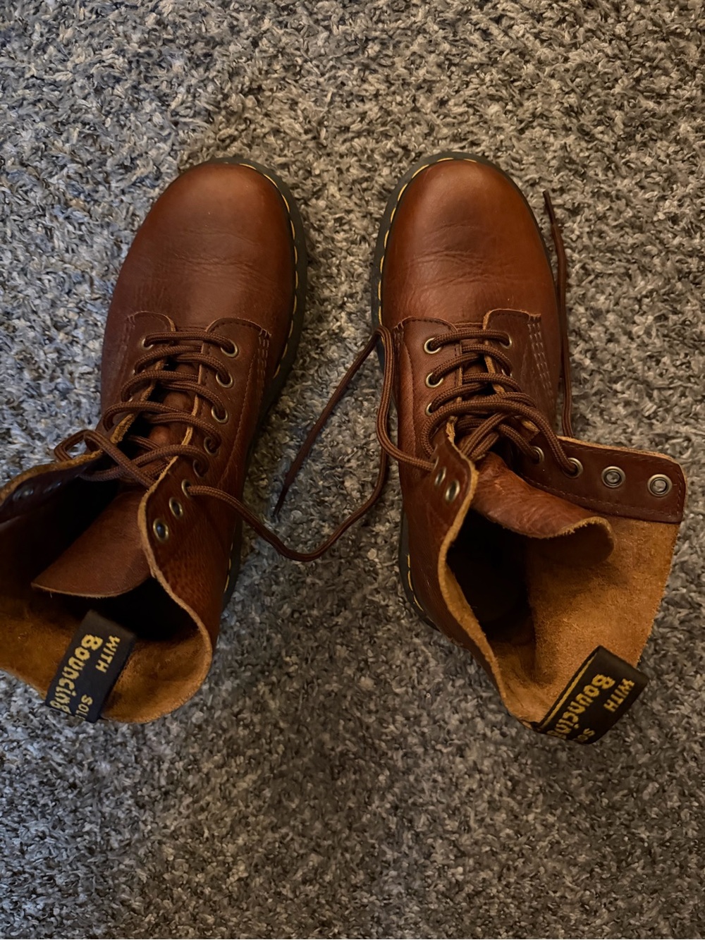 Dr. Martens Brown Leather Lace-Up Unisex Boots W7 M9